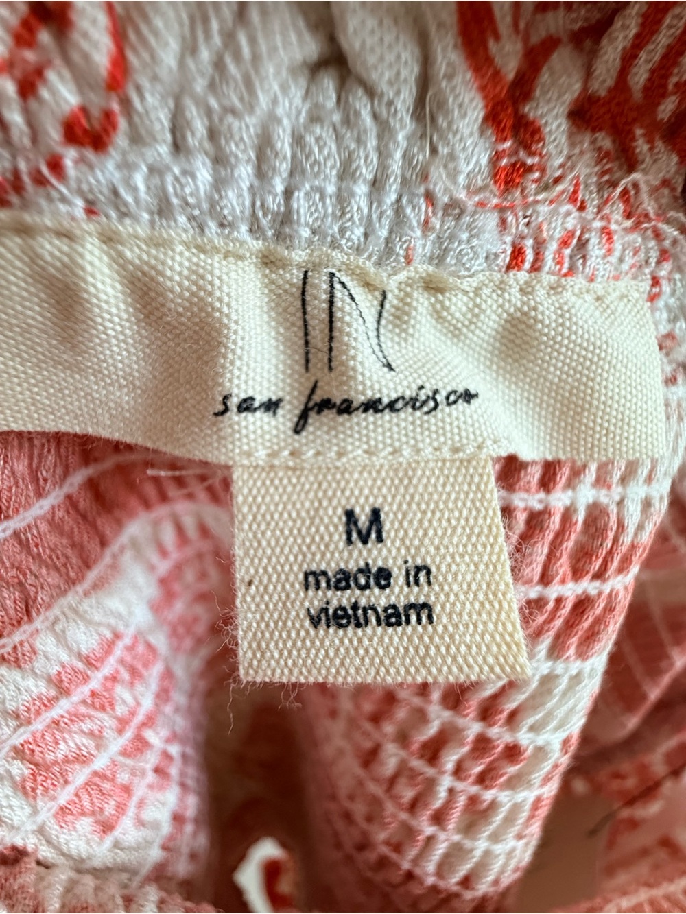 I.N. San Francisco Smocked Crop Tank Top Medium Orange Cream Size M NWT - Picture 2 of 10